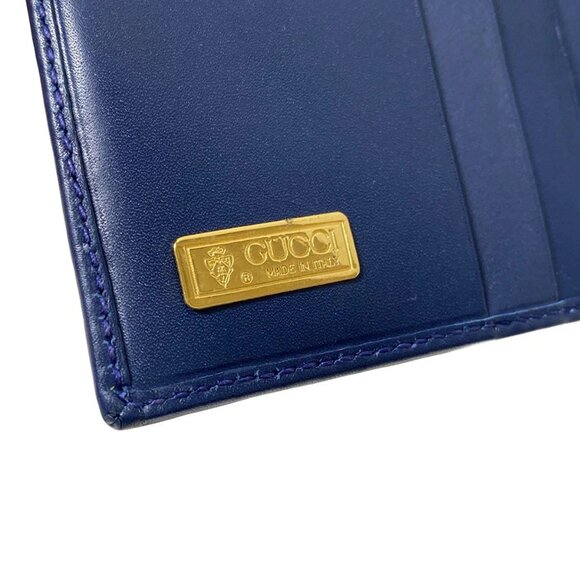 GUCCI Old Gucci/Flora - Cream Navy Multi Canvas Leather Double-hook Wallet - Picture 5 of 7
